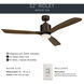 Ridley Ii 52 inch Oil Brushed Bronze with Walnut Blades Ceiling Fan